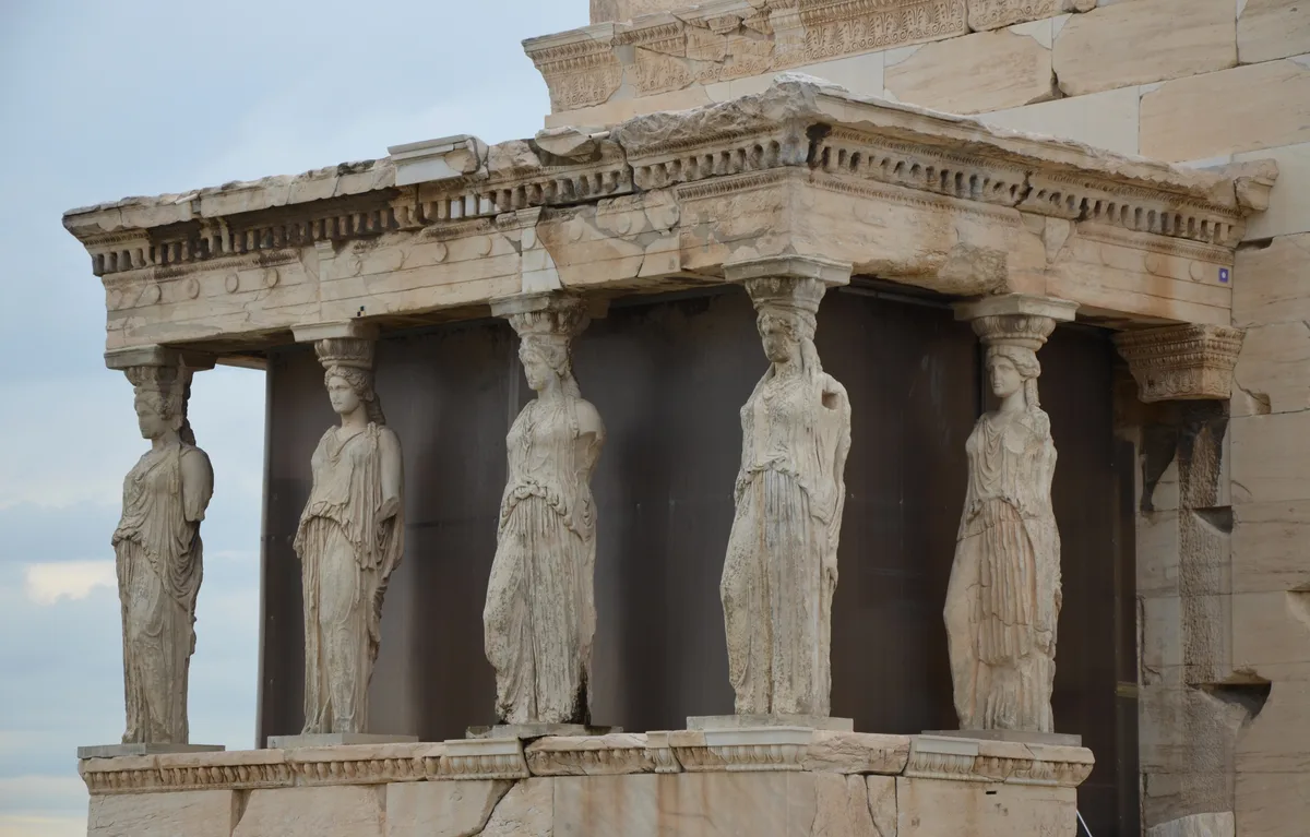 The Porch of the Caryatids on the Erechtheion, on the Acropolis of Athens, Greece